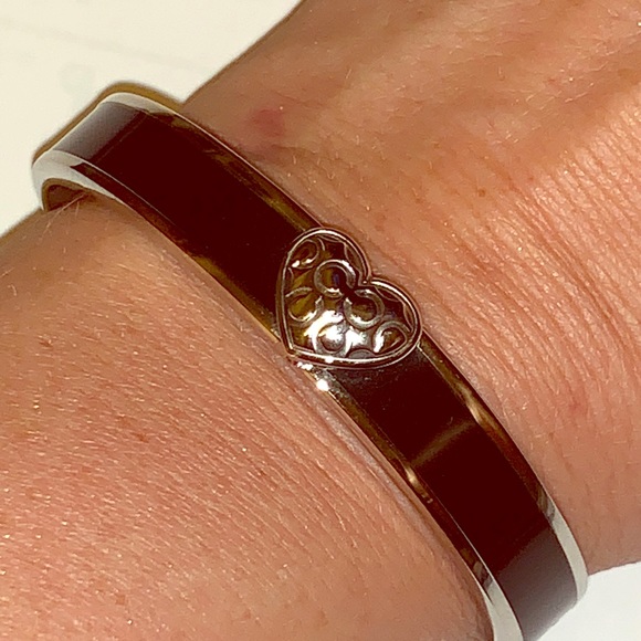 Coach black and silver enamel bracelet